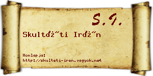 Skultéti Irén névjegykártya